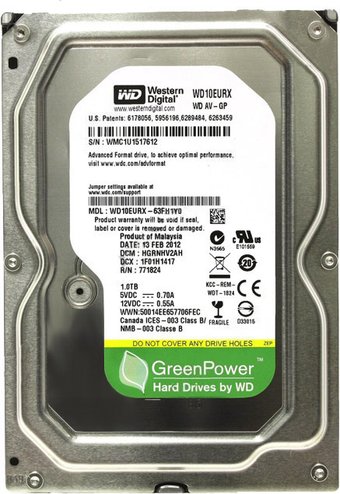 Жесткий диск WD AV-GP 1TB (WD10EURX)