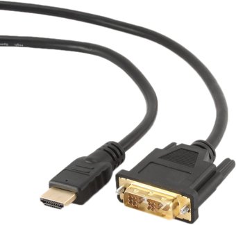 Кабель HDMI- DVI Gembird, 10м (CC-HDMI-DVI-10MC), single link, позолоченные контакты, Black