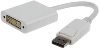 Переходник DisplayPort - DVI Cablexpert, 20M/19F, белый, пакет (A-DPM-DVIF-002-W) OEM