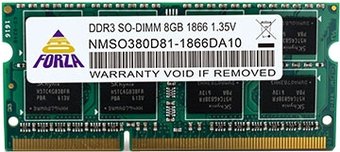 Модуль памяти SO-DIMM  8GB Neo Forza DDR3 SODIMM PC3-12800 NMSO380D81-1600DA10