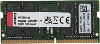 Модуль памяти SODIMM DDR4 32GB PC4-25600 3200Mhz Kingston KVR32S22D8/32
