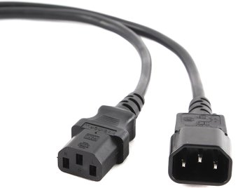 Кабель питания системный блок - монитор Gembird (PC-189-VDE) 1.8м, C13-C14, VDE, 10А, черный, с зазе