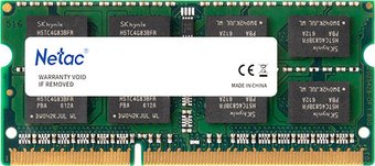 Модуль памяти SO-DIMM  8GB DDR III  SODIMM PC3-12800 1600MHz Netac Basic NTBSD3N16SP-08