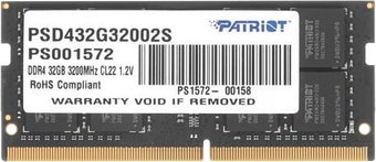 Модуль памяти Patriot Signature Line 32GB DDR4 SODIMM PSD432G32002S