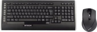 Клавиатура + мышь A4Tech Wireless 9300F Black V-Track (GR-152+G9-730FX, Кл-ра М/Мед, USB, FM+Мышь)