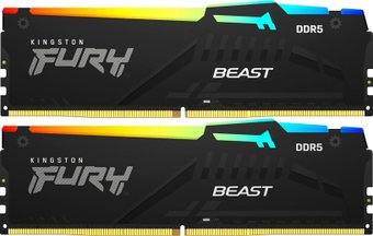 Модуль памяти Kingston FURY Beast RGB 2x32ГБ DDR5 5200 МГц KF552C40BBAK2-64
