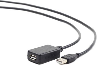 Кабель USB 2.0 Am-Af 4.5m (удлинитель активный, черный) Gembird (UAE016-BLACK)