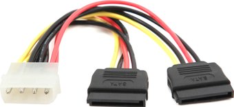 Кабель SATA Power Gembird (CC-SATA-PSY-0.3M) 30см, 4pin/15pin, на 2 устр., пакет