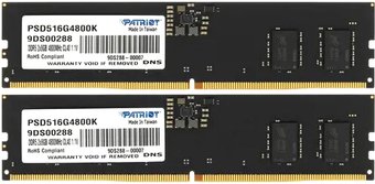 Модуль памяти Patriot Signature Line 2x16ГБ DDR5 5600 МГц PSD532G5600K