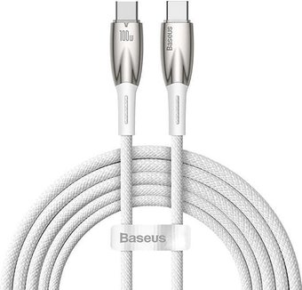 Baseus Glimmer Series Fast Charging Data Cable USB Type-C - Type-C 100W CADH000702 (1 м, белый)