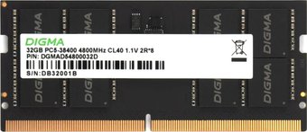 Модуль памяти Digma 32ГБ DDR5 SODIMM 4800 МГц DGMAS54800032D