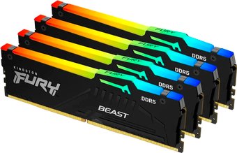 Модуль памяти Kingston FURY Beast RGB 4x32ГБ DDR5 5600 МГц KF556C40BBAK4-128