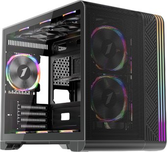 Корпус 1stPlayer VT6 (с тремя вентиляторами FS7, черный)
