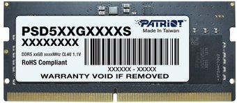 Модуль памяти Patriot Signature Line 32ГБ DDR5 SODIMM 5600 МГц PSD532G56002S