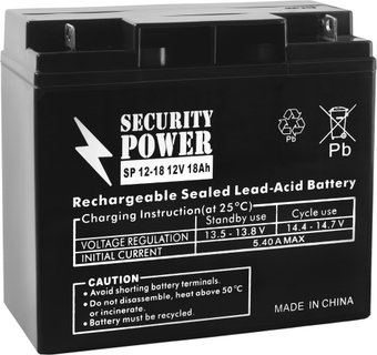 Аккумулятор для ИБП Security Power SP 12-18 (12В/18 А·ч)