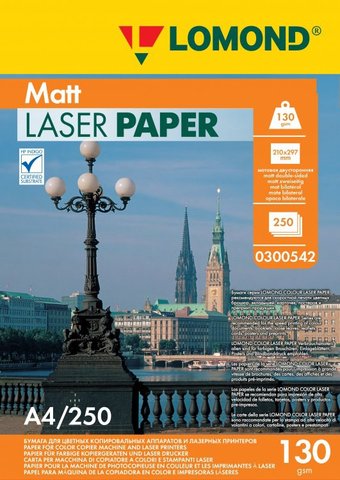 Фотобумага Lomond матовая двусторонняя A4 130 г/кв.м. 500 листов (0300542)
